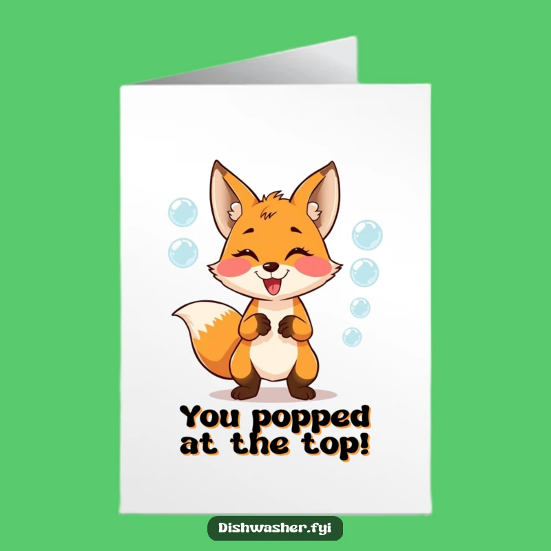 Free Printable Congrats Card: Juggling Fox Funny Downloadable Greeting Gift
