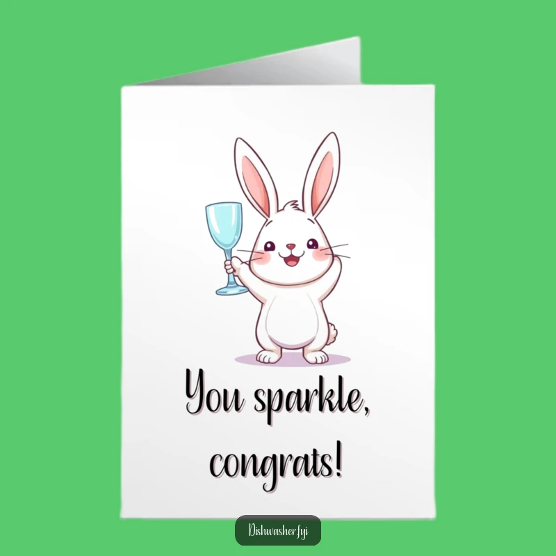 Free Printable Congrats Card: Bunny's Clean Glass, Funny Achievement Downloadable Gift
