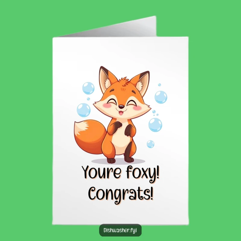 Free Printable Congratulations Card: Juggling Fox Funny Downloadable Gift