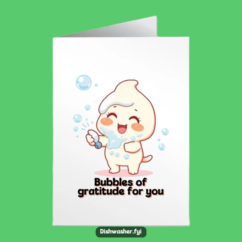 Free Printable Thank You Card: Bubble Character, Grateful Downloadable Gift