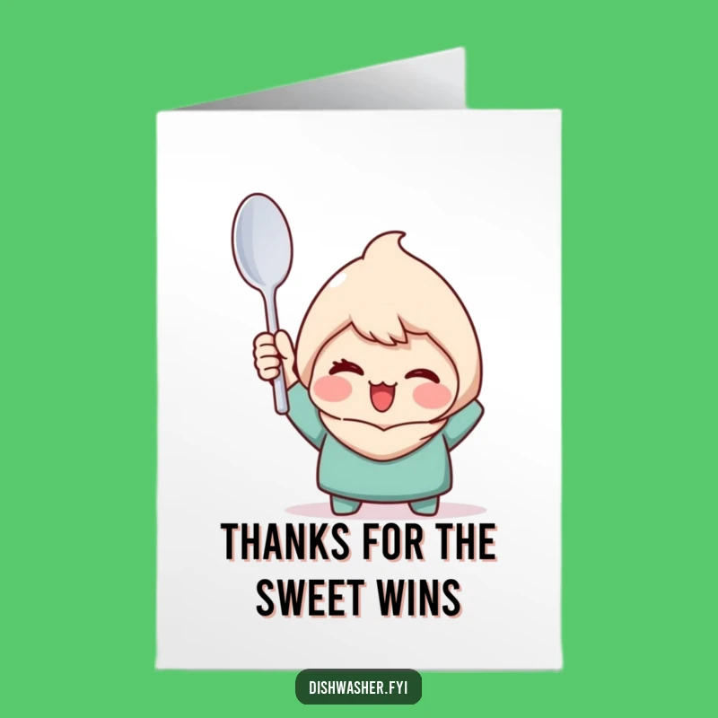 Free Printable Thank You Card: Clean Spoon Character, Funny Downloadable Gift