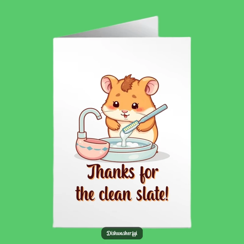 Free Printable Thank You Card: Hamster's Toothbrush Scrub for Gratitude