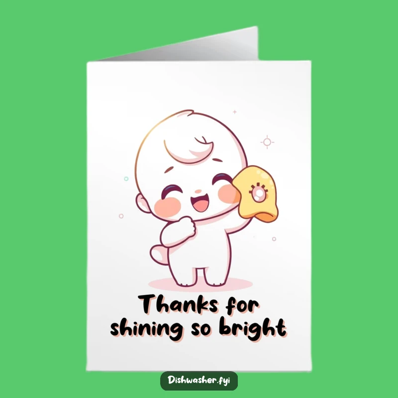 Free Printable Thank You Card: Polishing Character Showing Gratitude