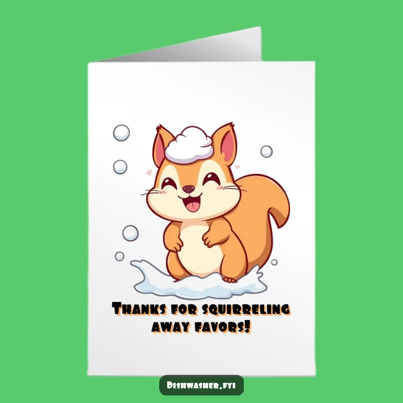 Free Printable Thank You Card: Squirrel Chasing Suds For A Funny Gratitude