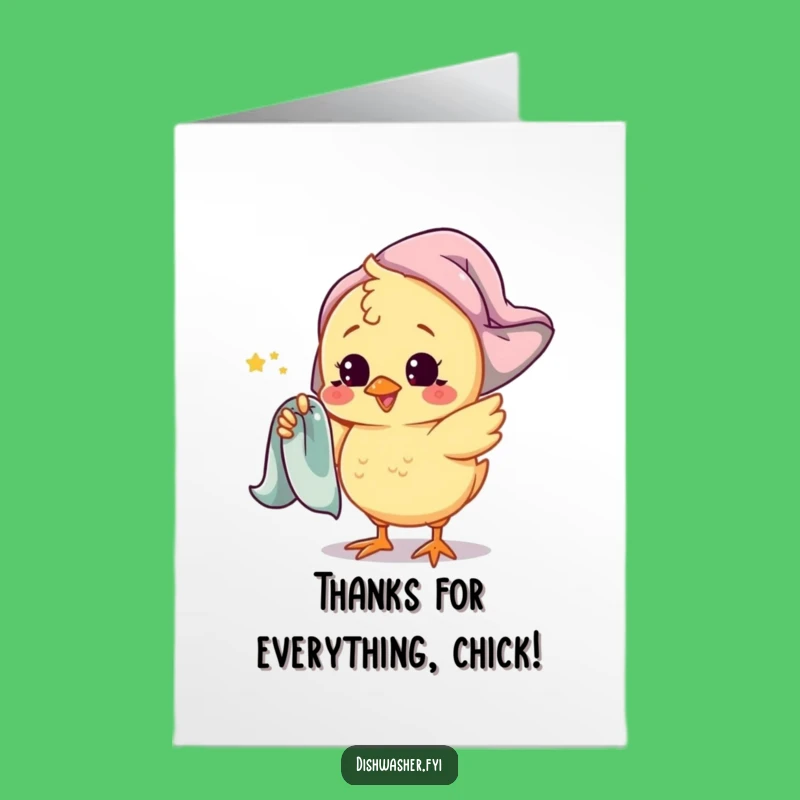 Free Printable Thank You Chick Card - Playful Chick Fun Downloadable Gift