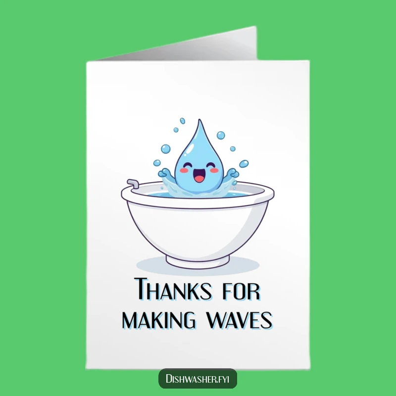 Funny Free Printable Water Droplet Thank You Card - DIY Downloadable Gift of Thanks