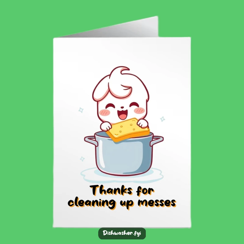Free Printable Thank You Card: Humorous Scrubbing Character, Appreciative Downloadable Gift
