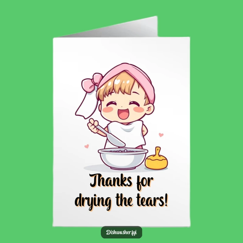 Free Printable Thank You Card: Cheerful Dryer Character, Heartfelt DIY Downloadable Gift