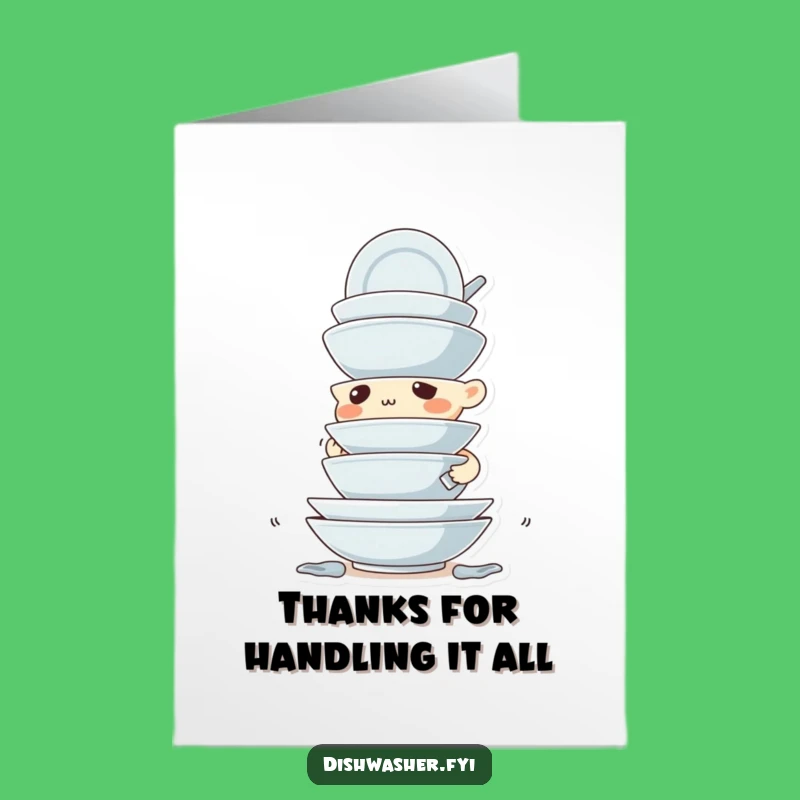 Free Printable Thank You Card: Dish Stacking Pro, Funny Downloadable Gift