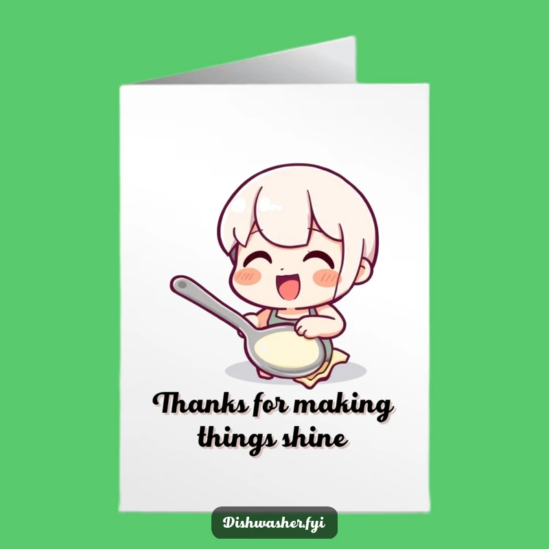 Free Printable Polished Spoon Thanks Card: Funny Downloadable Gift for Gratitude
