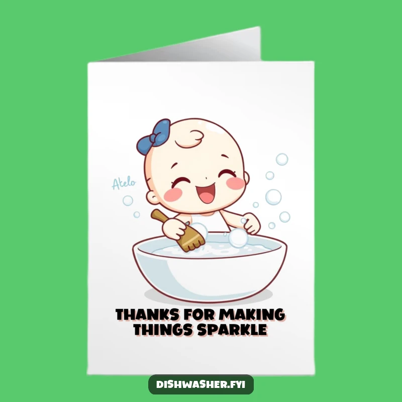 Free Printable Thank You Card: Scrubbing Character, Delightful Downloadable Gift for Appreciation!