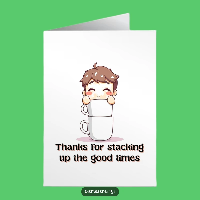 Free Printable Thank You Card: Mug Stacker, Funny Downloadable Gratitude