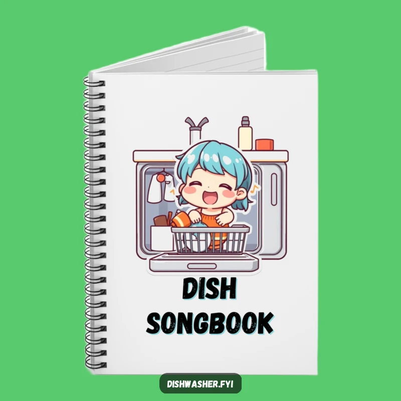 Funny Singing Dishwasher Notebook: Cheerful Character, Jot Down Ideas with Humor