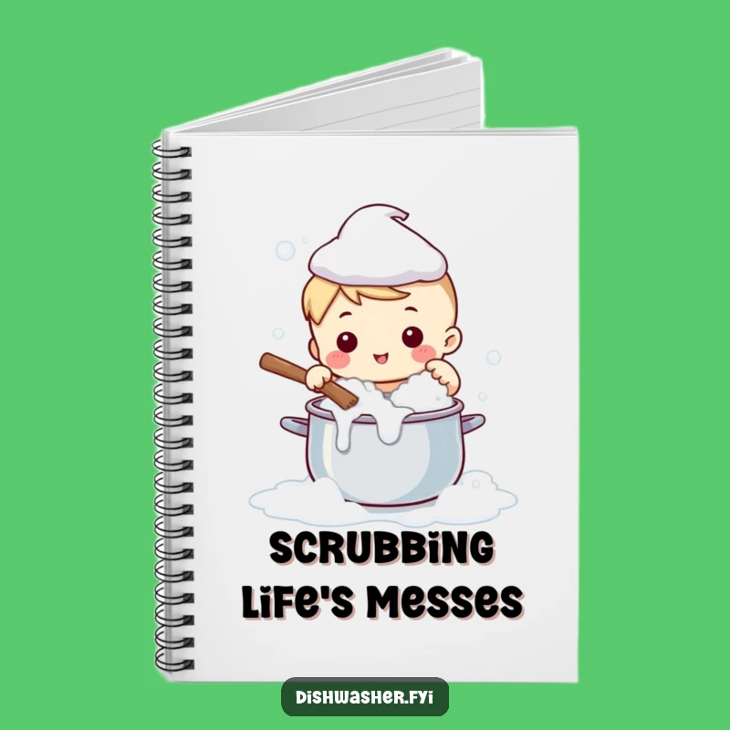 Funny Cute Character Scrubbing Pot Notebook: Hilarious Gift for Jotting Notes