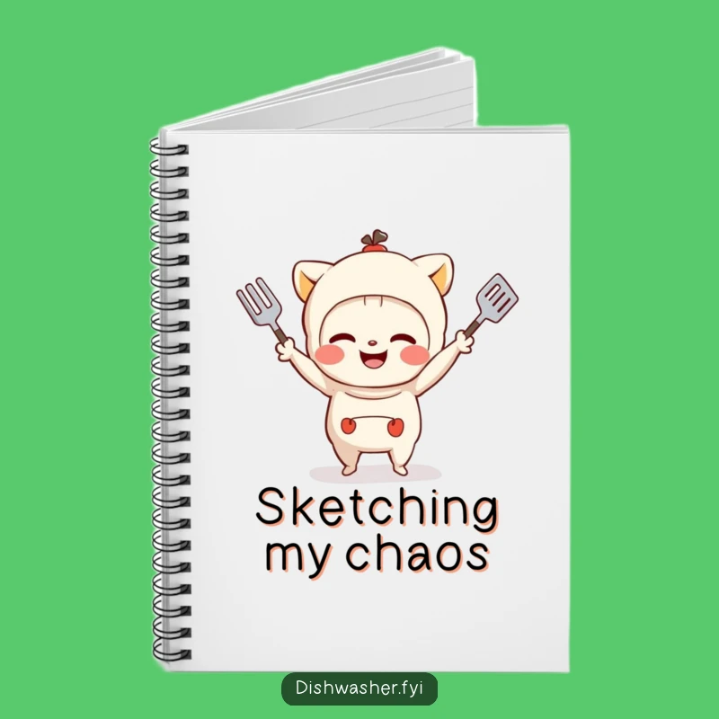 Funny Juggling Utensils Character Notebook - Playful Planner Gift