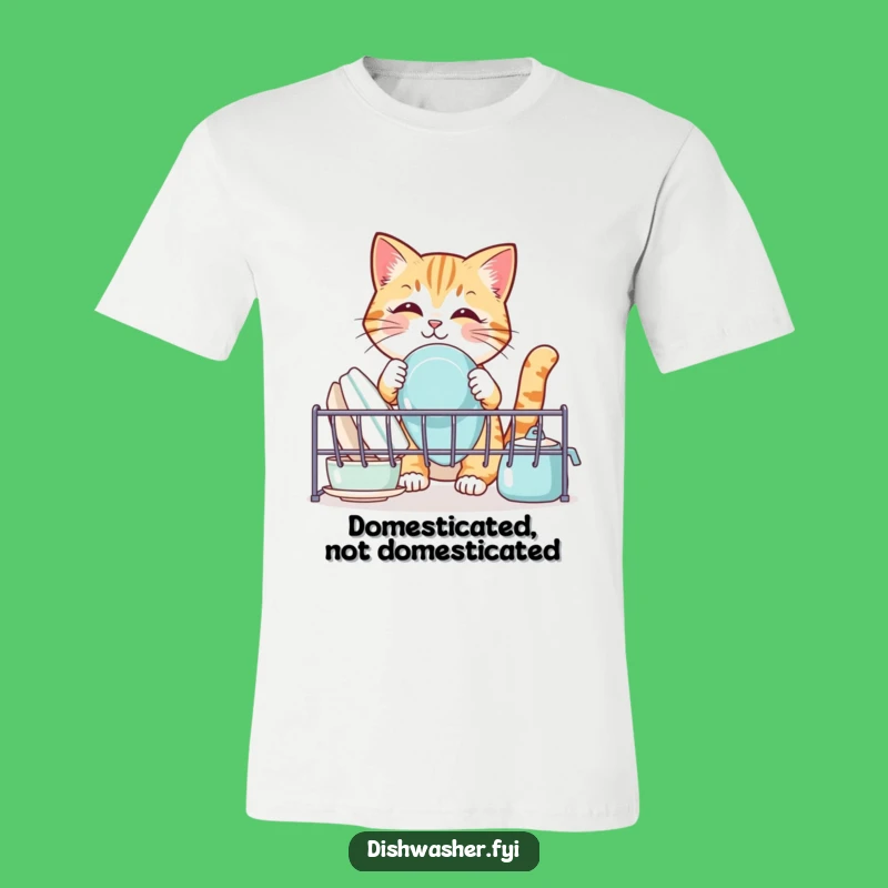 Funny Cat Dish Duty T-Shirt: Hilarious Pet Owner Shirt for Kitchen Vibes
