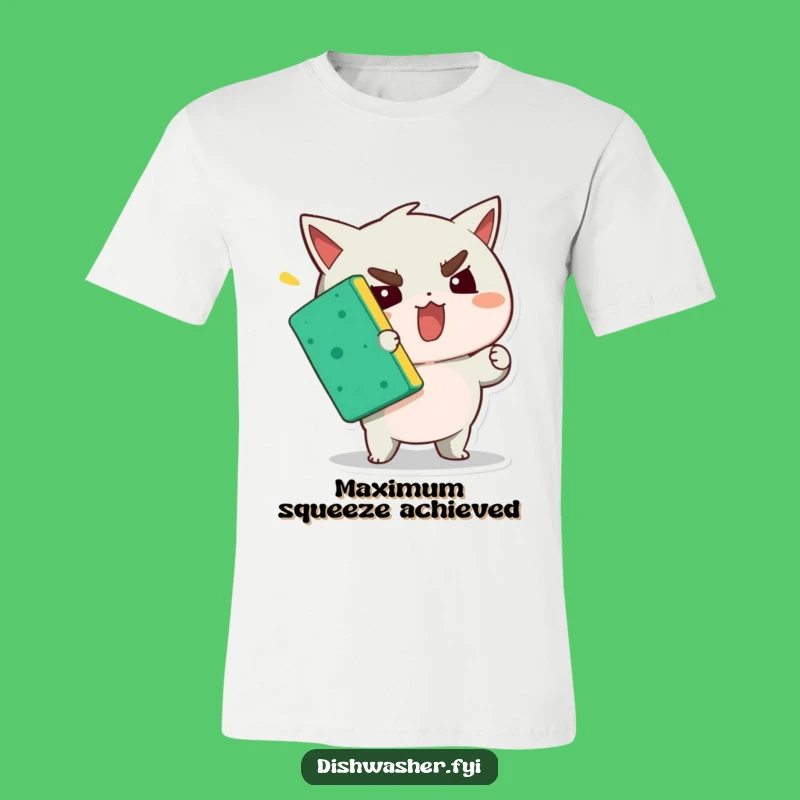 Funny Determined Character Sponge T-Shirt: Motivational & Hilarious Apparel