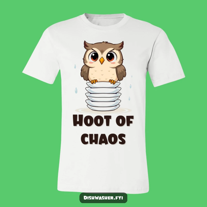 Funny Owl Plate Stack T-Shirt: Wear Your Kitchen Woes with Hoot-tastic Humor