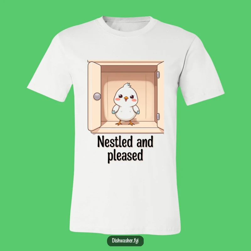 Funny Bird Cupboard T-Shirt: Happy Avian Surprise Inside a Clean Space, Ideal Funny Gift for Ornithologists