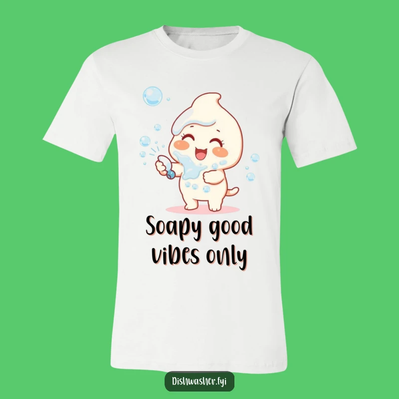 Funny Bubble Joy T-Shirt: Happy Character's Playful Cleaning Humor Gift