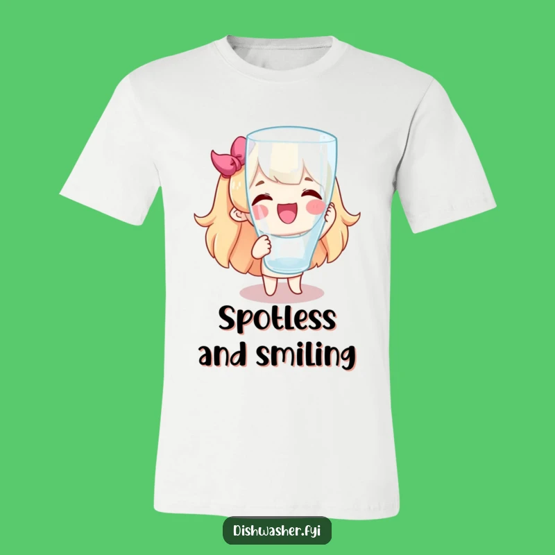 Funny Spotless Glass T-Shirt: Joyful Character Hilarious Cleaning Apparel Gift
