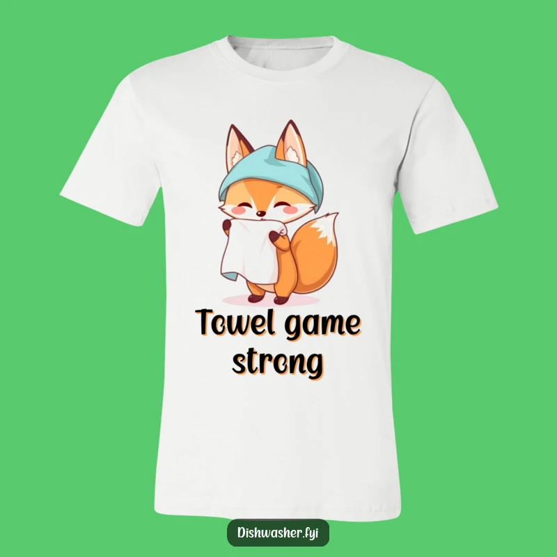 Funny Fox Kitchen Towel T-Shirt: A Clever Vixen's Spotless Unfurling, Ideal Funny Gift for Home Enthusiasts