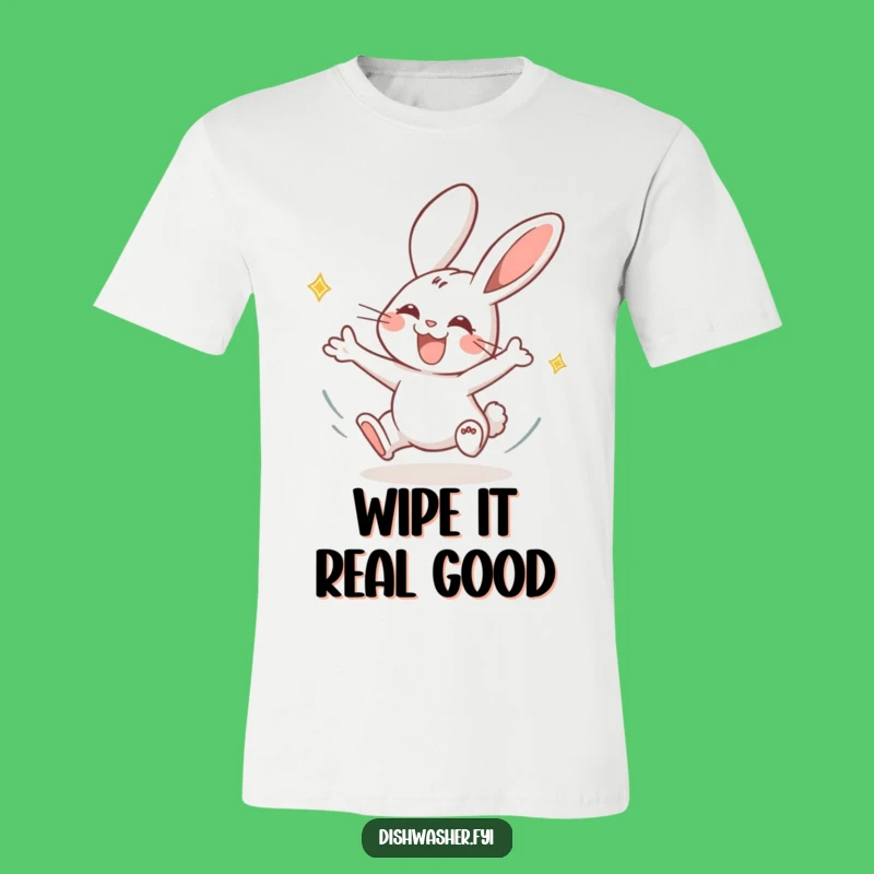 Funny Rabbit Drying Plates T-Shirt: Show Off Your Swift Style!