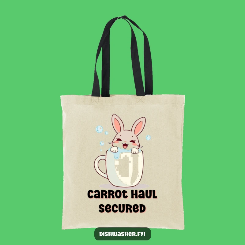 Funny Scrubbing Rabbit Tote Bag: Carry Your Essentials with Neat, Cheerful Humor
