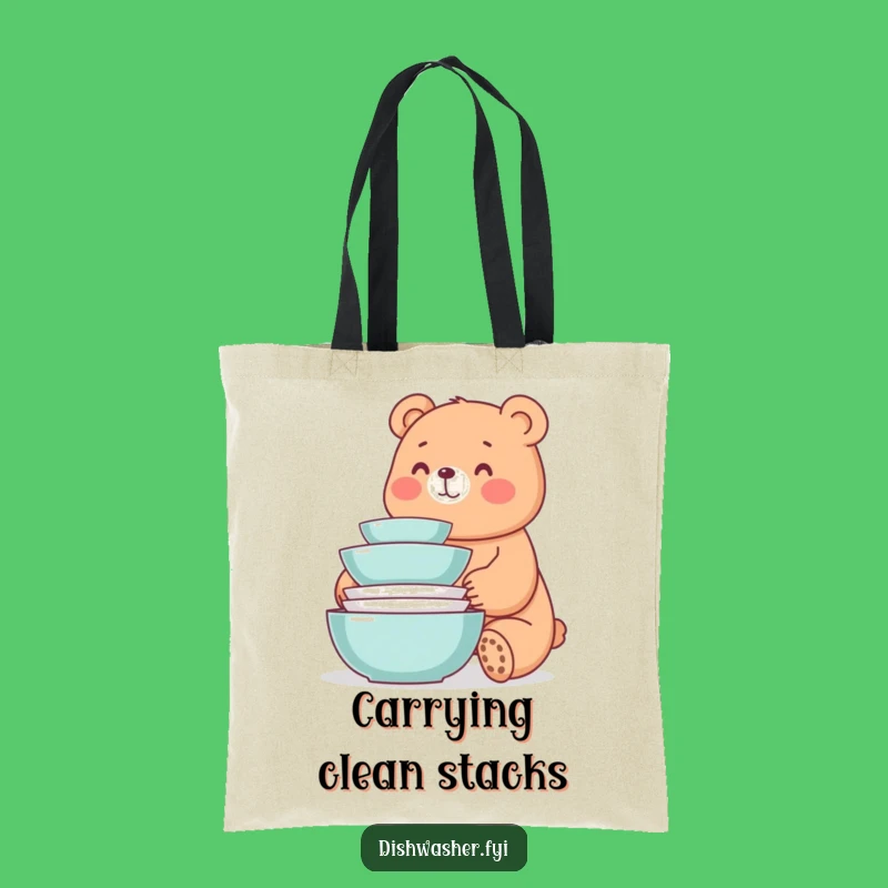 Funny Bear Dishes Tote Bag: Carry Your Tidy Spirit, A Practical Funny Gift