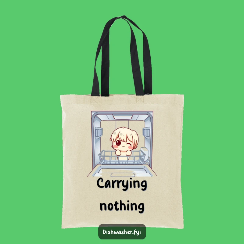 Funny Empty Dishwasher Tote Bag: Carry Your Questions with This Character