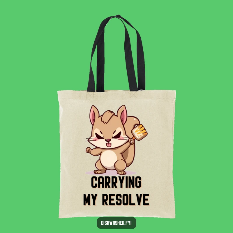 Funny Squirrel Scrubbing Tote Bag: Carry Your Determination with Style!